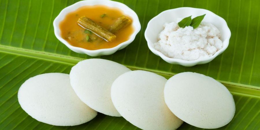 Idli sambhar served on the rooftop